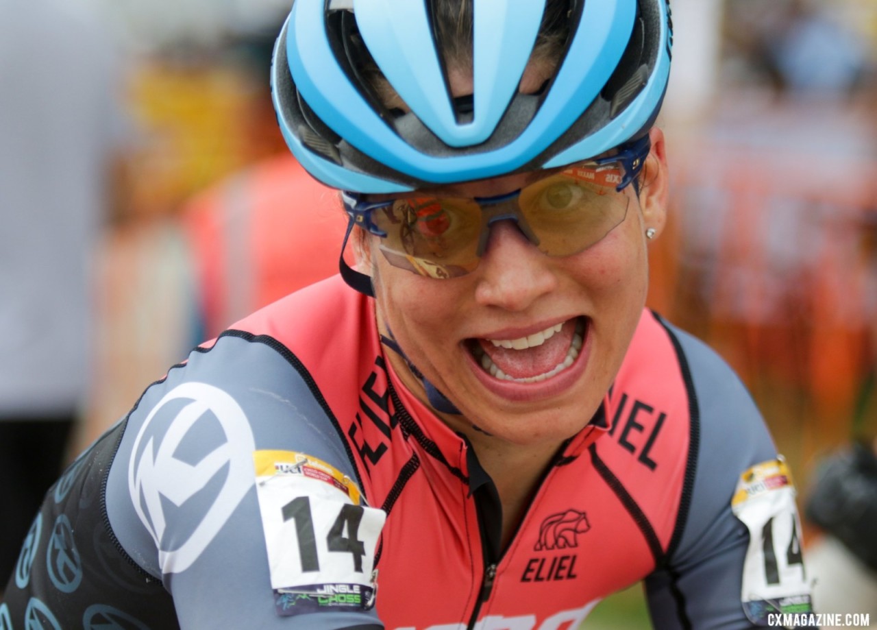 Fahringer hams it up. Faces of 2019 Jingle Cross. © D. Mable / Cyclocross Magazine