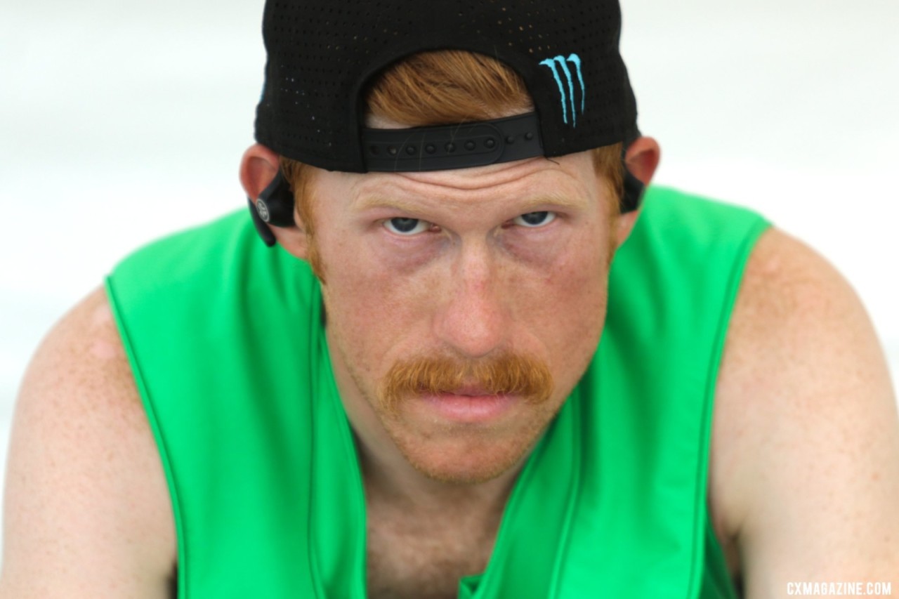 Hyde focused before his start to the World Cup. Faces of 2019 Jingle Cross. © D. Mable / Cyclocross Magazine