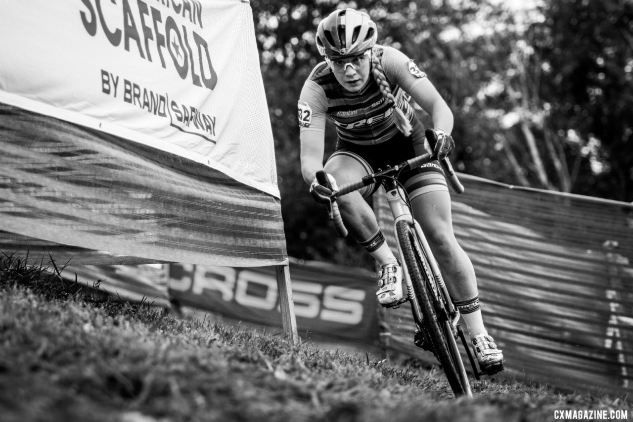 On both Saturday and Sunday, Evie Richards found her way to the front on lap one. 2019 Jingle Cross. © A. Yee / Cyclocross Magazine