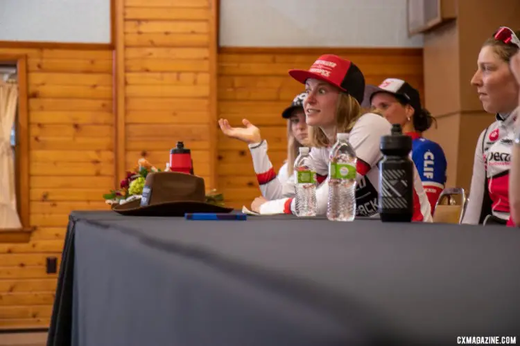 Maghalie Rochette explains her strong start to the season. 2019 Jingle Cross World Cup. Elite Women. © A. Yee / Cyclocross Magazine