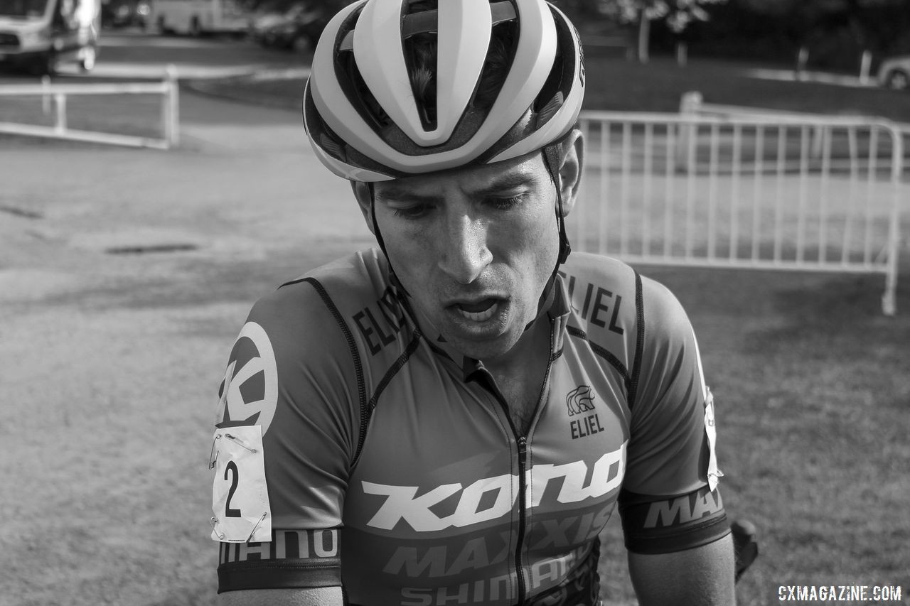Kerry Werner shows the effects of his 4th-place finish on Saturday. 2019 Rochester Cyclocross Day 1, Saturday. © Z. Schuster / Cyclocross Magazine