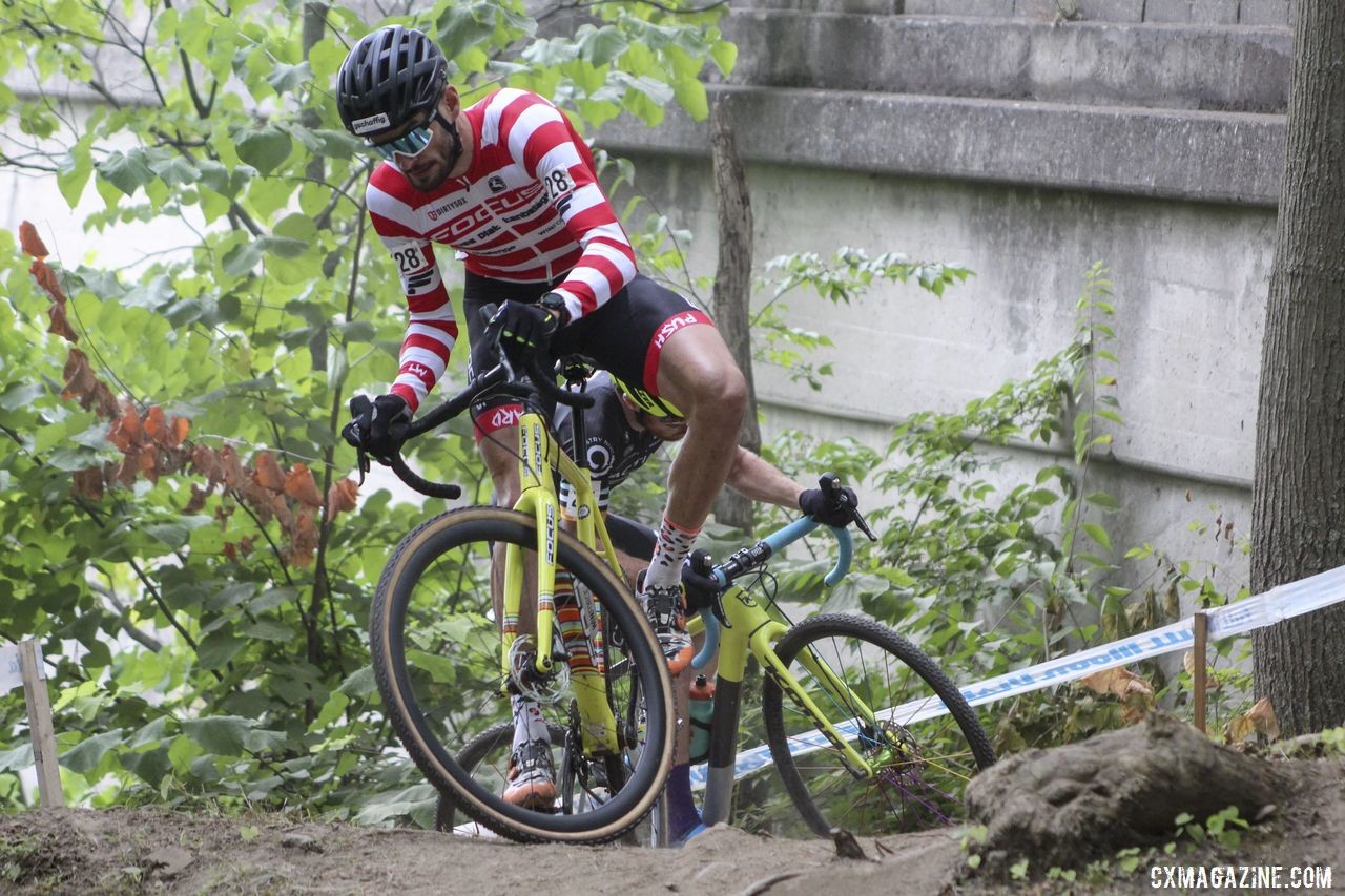 Swiss rider Lukas Winterberg takes on Double Trouble. 2019 Rochester Cyclocross Day 2, Sunday. © Z. Schuster / Cyclocross Magazine