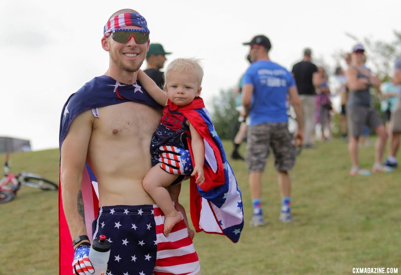 Captain America and Jr. Captain America were out on Friday. Elite Men, 2019 Trek CX Cup. © D. Mable / Cyclocross Magazine