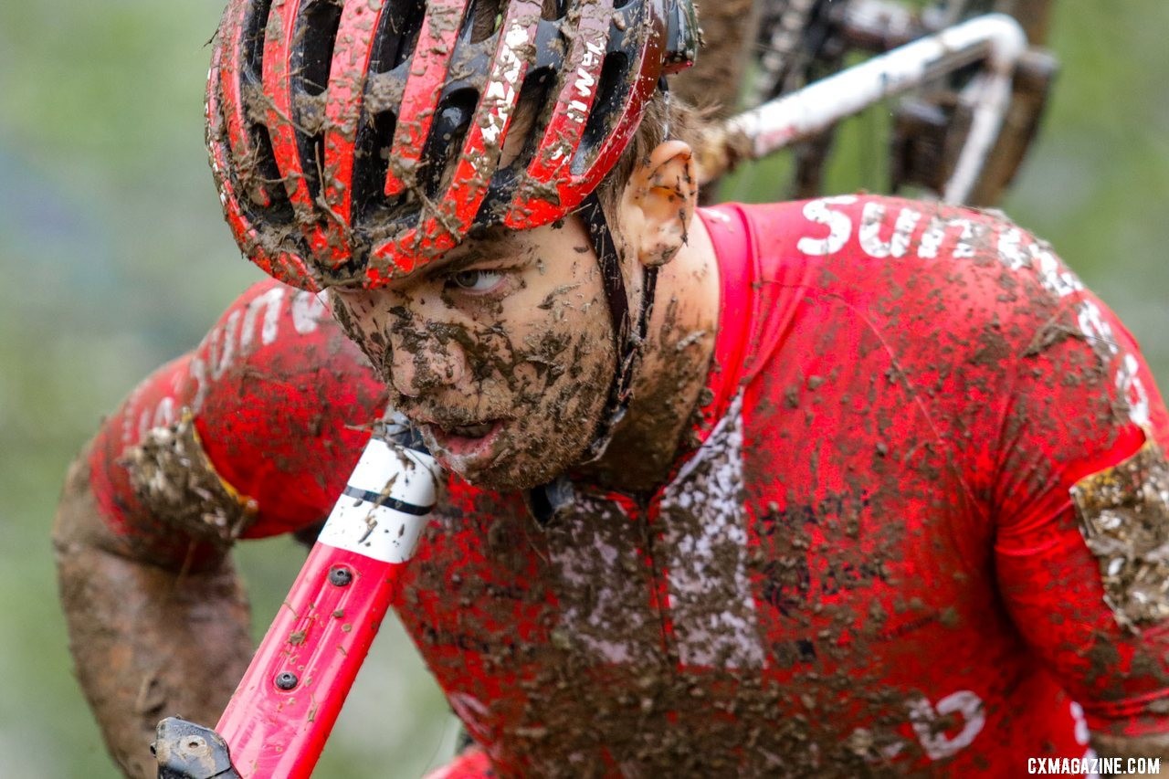 Joris Nieuwenhuis ran his way into the top ten. 2019 World Cup Waterloo, Elite Men. © D. Mable / Cyclocross Magazine