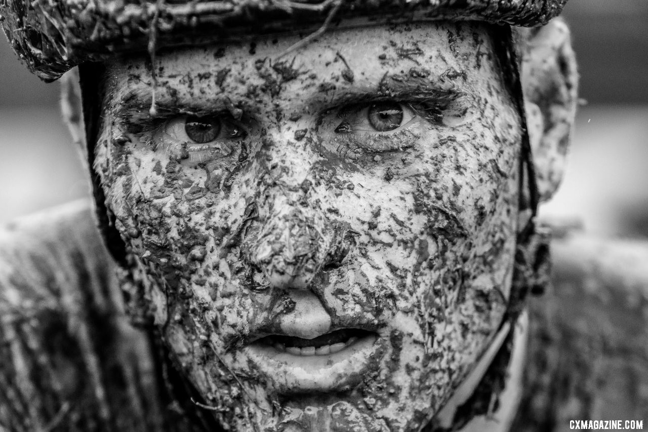 The mud was impossible to avoid on Sunday. Faces of the 2019 World Cup Waterloo. © D. Mable / Cyclocross Magazine