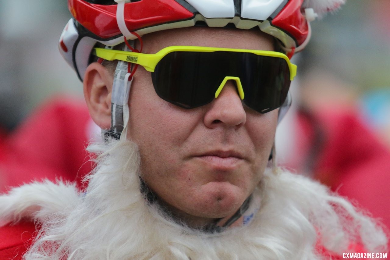 Trek CFO Chad Brown's Santa Claus made his annual Legends Race appearance. Faces of the 2019 Trek CX Cup weekend. © D. Mable / Cyclocross Magazine