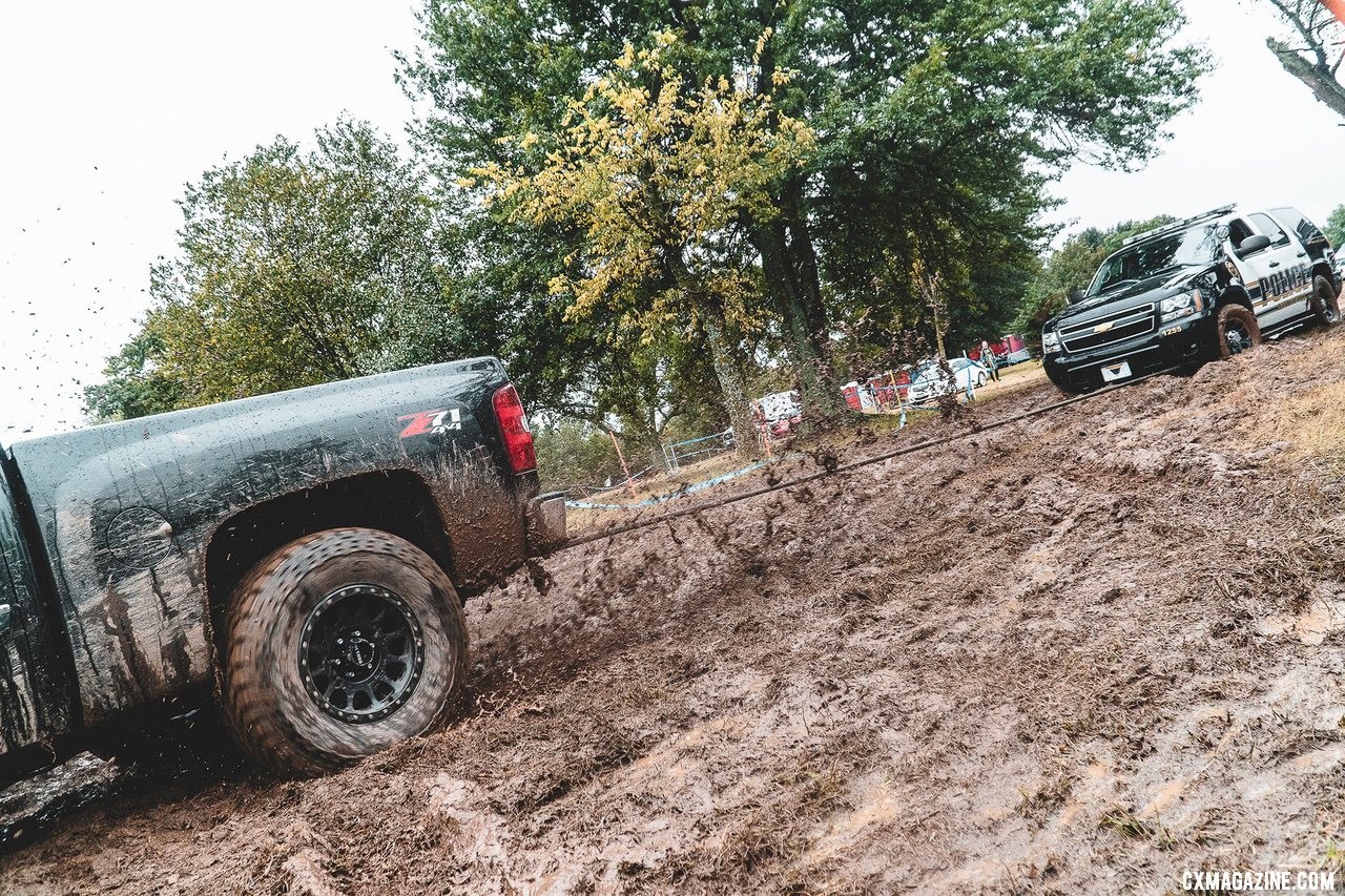 Cyclocrossers weren't the only ones to deal with tractor-pull conditions. 2019 FayetteCross, Fayetteville, Arkansas. © Kai Caddy