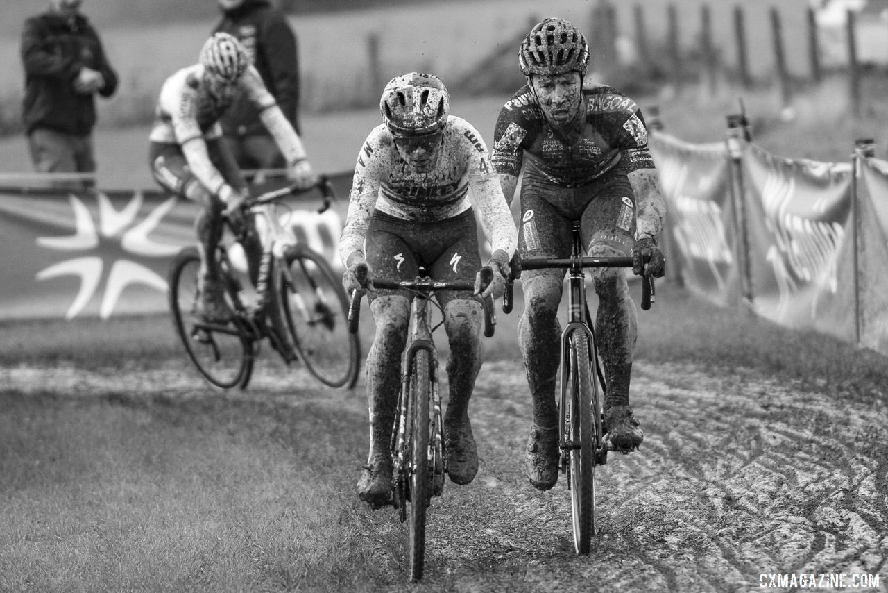 Tom Pidcock put in some work at the front before finishing 6th. 2019 Superprestige Ruddervoorde. © B. Hazen / Cyclocross Magazine