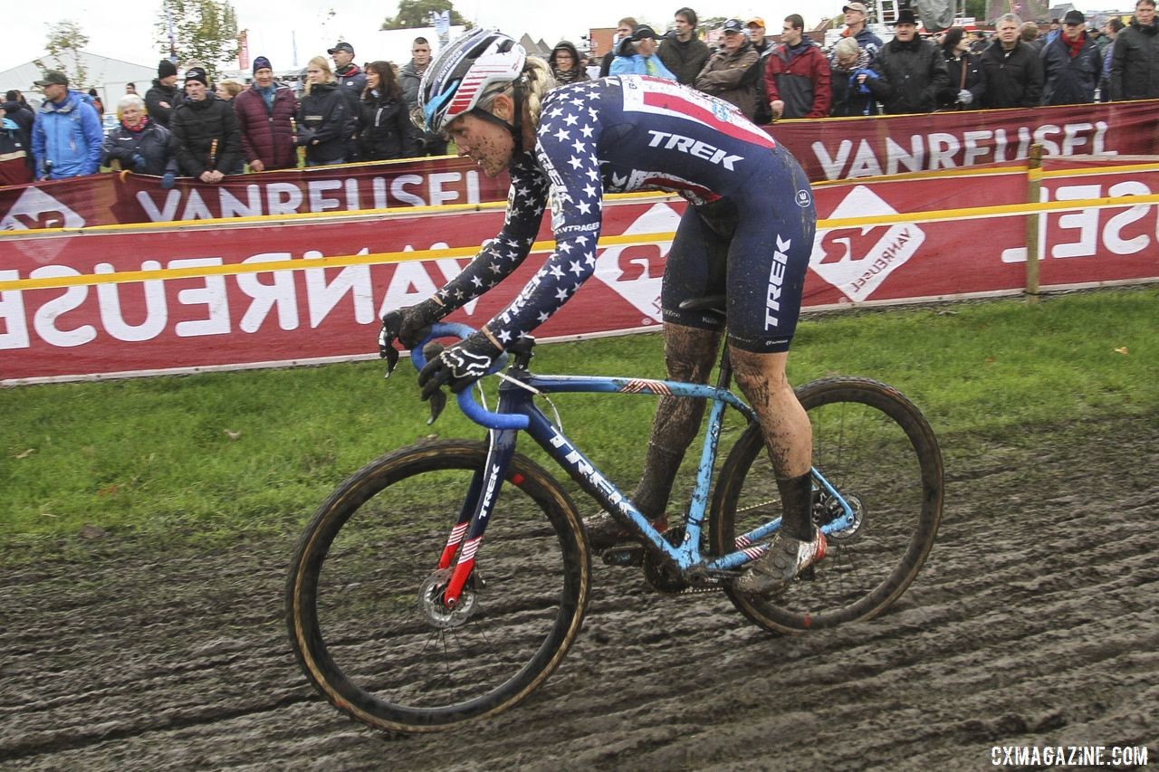 Katie Compton rode to a 3rd-place finish on Sunday. 2019 Superprestige Ruddervoorde. © B. Hazen / Cyclocross Magazine