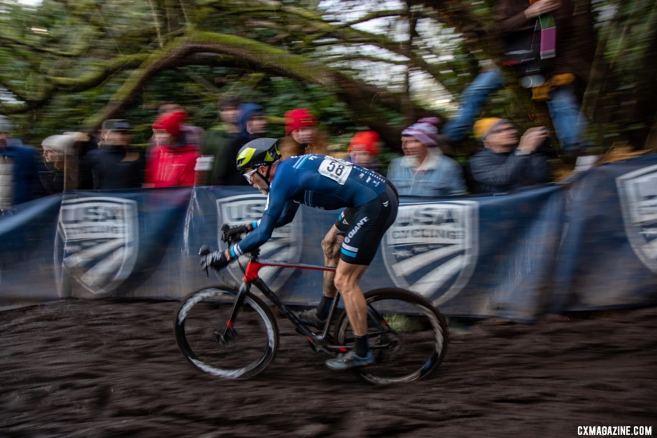 Carl Decker took in a Pacific Northwest Nationals. Elite Men. 2019 Cyclocross National Championships, Lakewood, WA. © A. Yee / Cyclocross Magazine