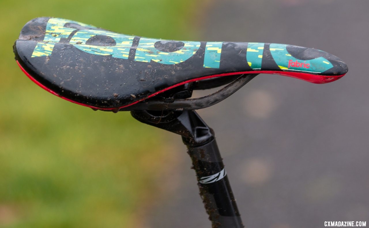 The Fabric Scoop is available in several trim levels. Clouse used the carbon railed version. Katie Clouse's U23 Women's winning Cannondale Super-X. 2019 Cyclocross National Championships, Lakewood, WA. © A. Yee / Cyclocross Magazine