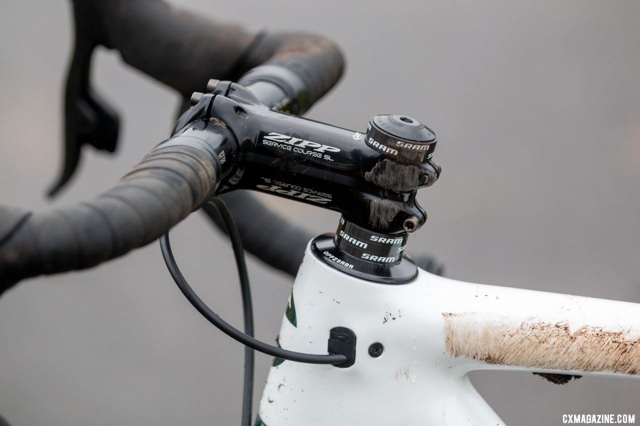 The SuperX routes all cables internally. Katie Clouse's U23 Women's winning Cannondale Super-X. 2019 Cyclocross National Championships, Lakewood, WA. © A. Yee / Cyclocross Magazine