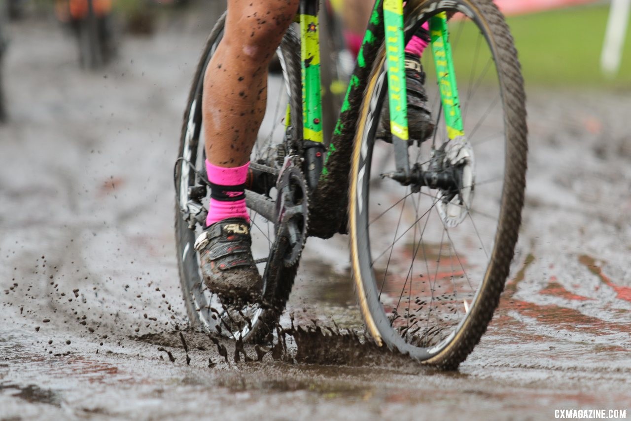 Morning rain turned much of the course into soup. Masters Men 40-44. 2019 Cyclocross National Championships, Lakewood, WA. © D. Mable / Cyclocross Magazine