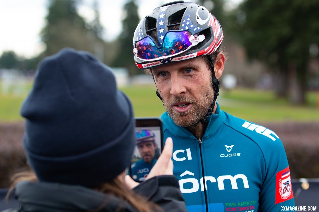 Jake Wells keeps the title he's held since January 2018 in Reno. Masters Men 40-44. 2019 Cyclocross National Championships, Lakewood, WA. © A. Yee / Cyclocross Magazine