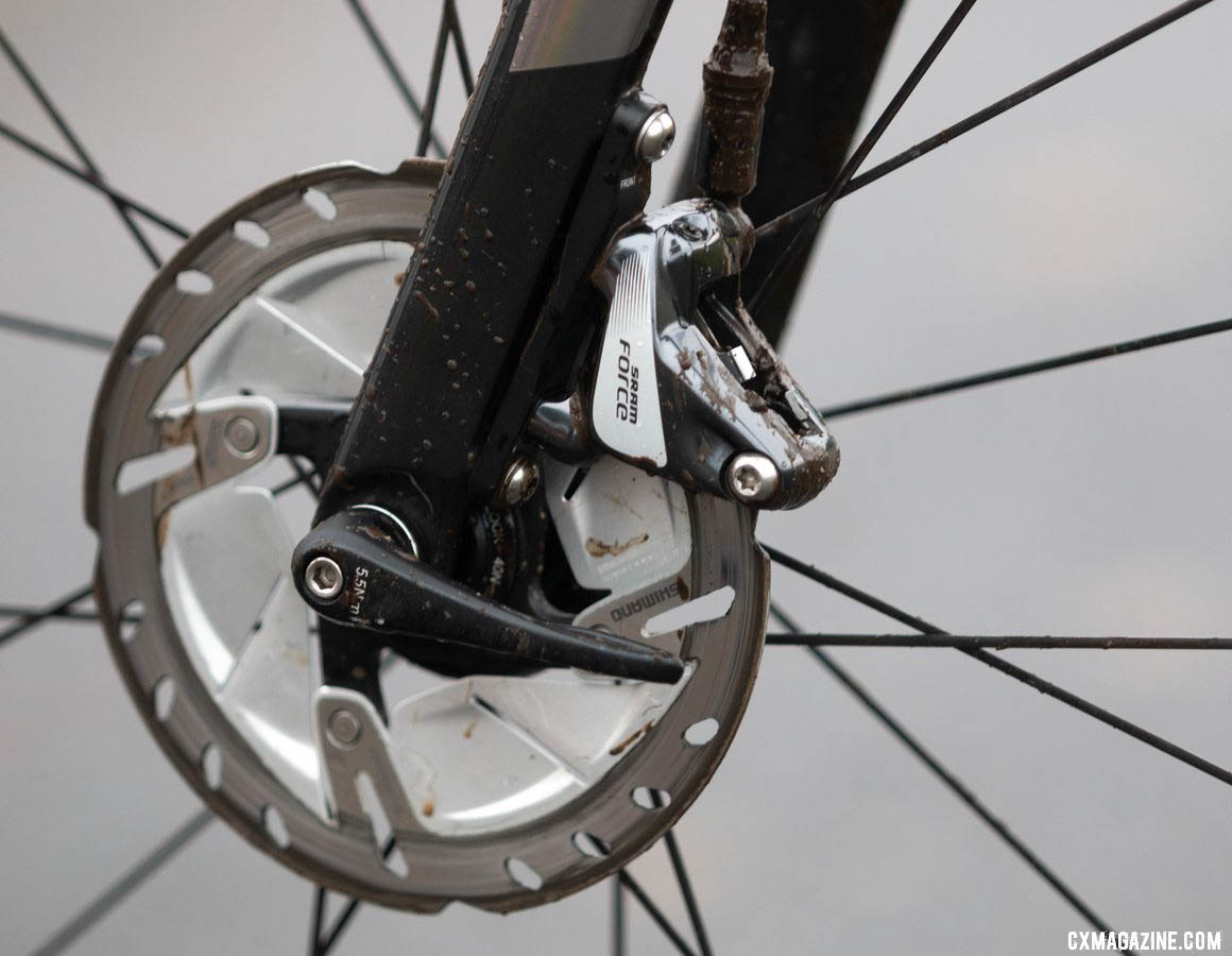 Shimano brake rotors round out what is an otherwise all-SRAM groupset. 2019 Cyclocross National Championships, Lakewood, WA. © A. Yee / Cyclocross Magazine