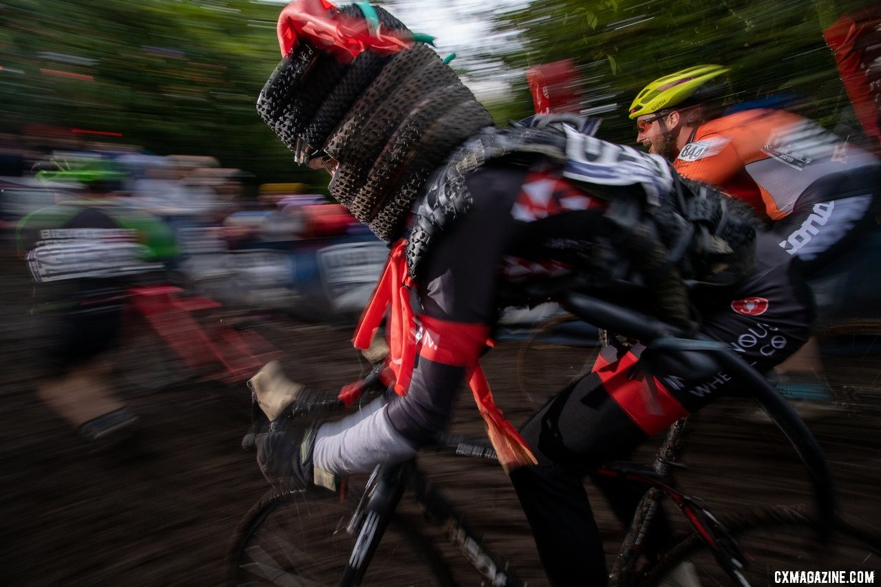 "It's only a flesh wound." 2019 Cyclocross National Championships, Lakewood, WA. © A. Yee / Cyclocross Magazine