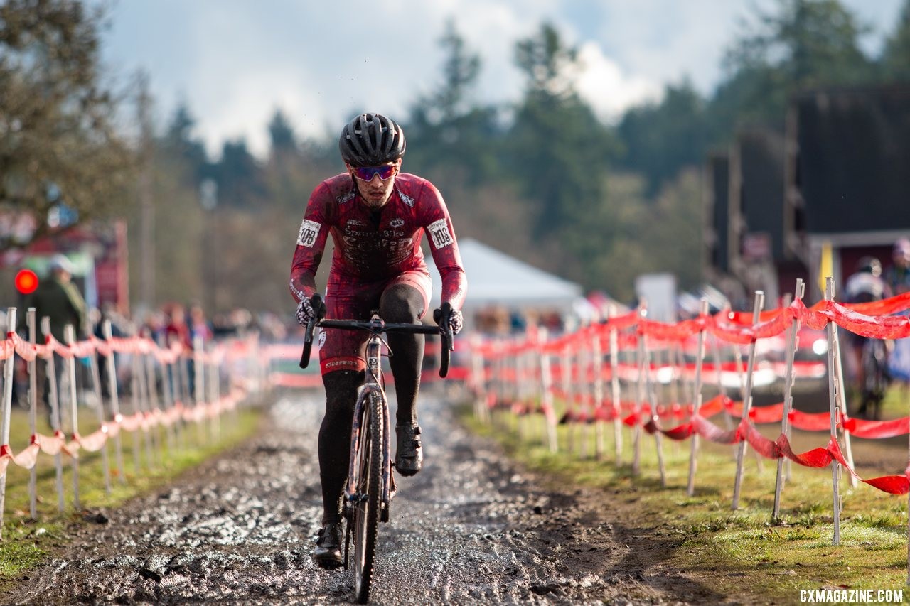 Former Junior National Champ Ben Gomez Villafane finished 18th. U23 Men. 2019 Cyclocross National Championships, Lakewood, WA. © A. Yee / Cyclocross Magazine