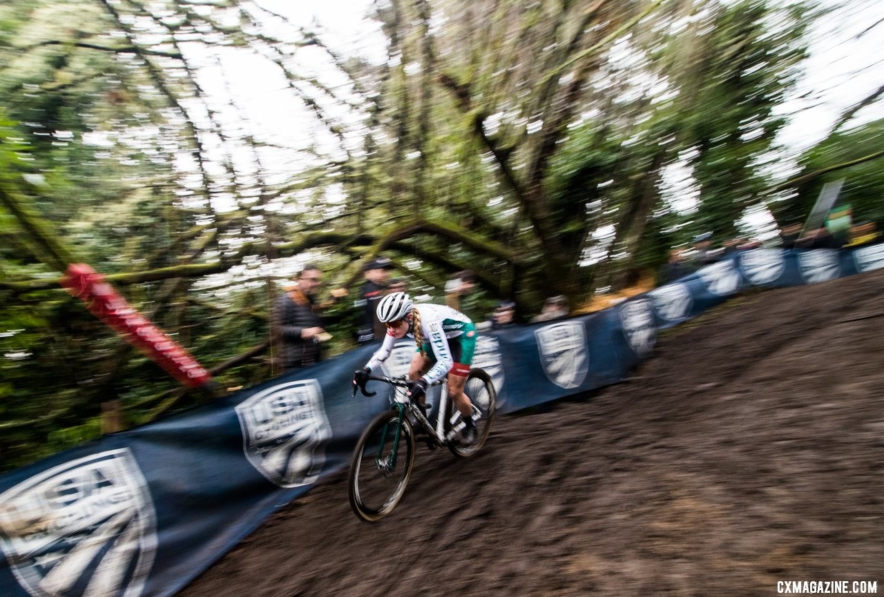 Katie Clouse was dominant as a first-year U23, and took yet another Nationals title. U23 Women. 2019 Cyclocross National Championships, Lakewood, WA. © A. Yee / Cyclocross Magazine