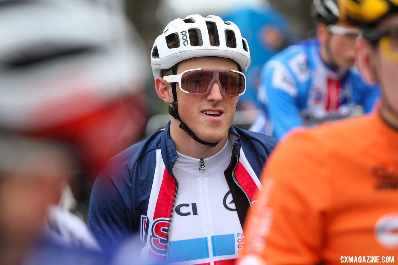 Gage Hecht gets set to represent the Pan-Ams jersey at Namur. U23 Men, 2019 Namur UCI Cyclocross World Cup. © B. Hazen / Cyclocross Magazine
