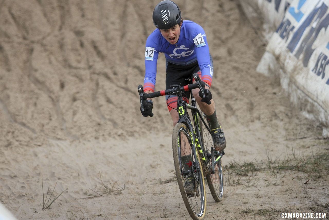 TFW you survive a descent into De Kuil. 2019 Superprestige Zonhoven. © B. Hazen / Cyclocross Magazine