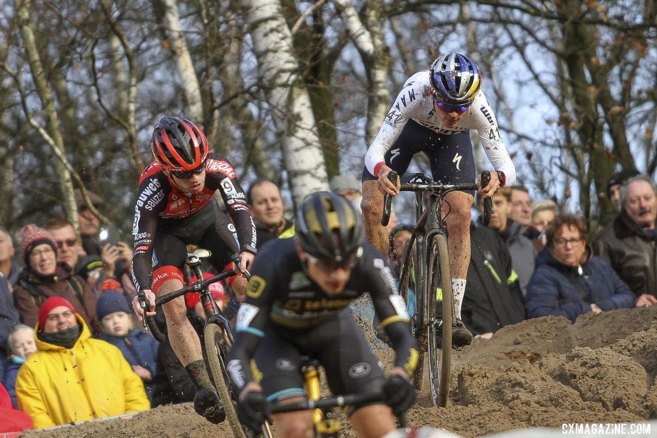 Rivals Eli Iserbyt and Tom Pidcock were in the mix on Sunday. 2019 Superprestige Zonhoven. © B. Hazen / Cyclocross Magazine