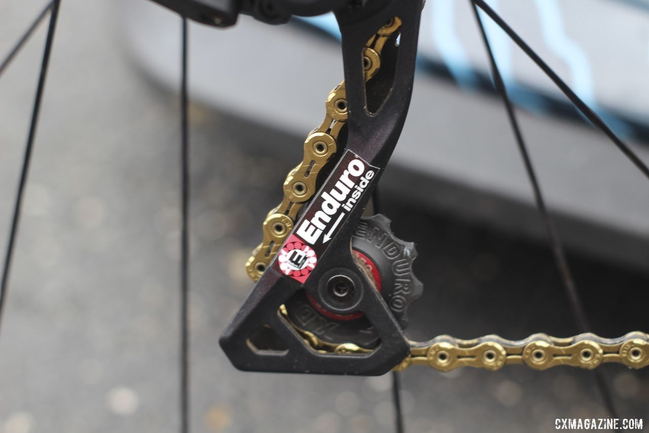 Compton chooses Enduro bearings and pulley wheels. Katie Compton's 2019 Trek Boone. © Z. Schuster / Cyclocross Magazine