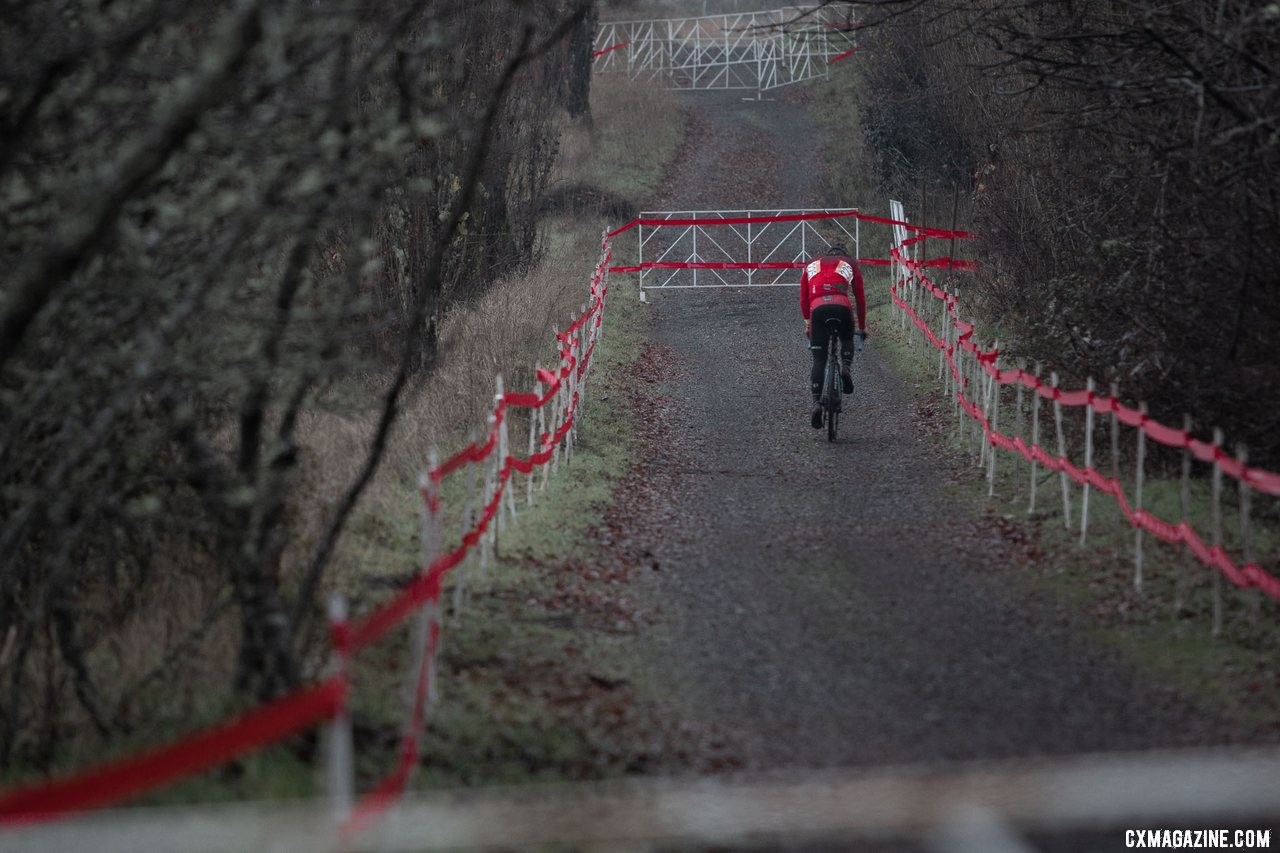Big gaps made for lonely rides. Masters 30-34 Men. 2019 Cyclocross National Championships, Lakewood, WA. © A. Yee / Cyclocross Magazine