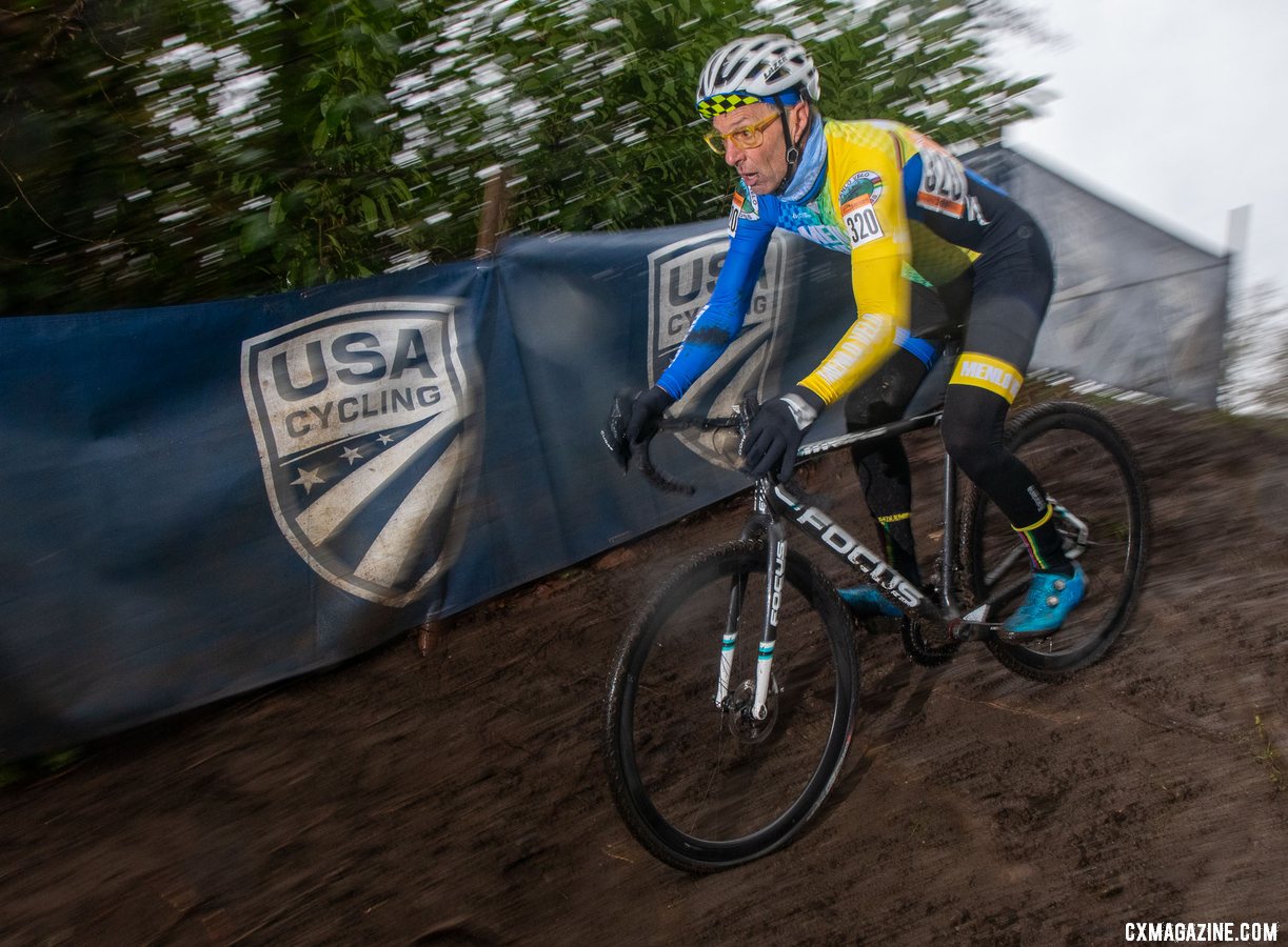 Nationals was George Smith's second race of the season after a September injury, but he certainly didn't look rusty. Masters Men 65-69. 2019 Cyclocross National Championships, Lakewood, WA. © A. Yee / Cyclocross Magazine