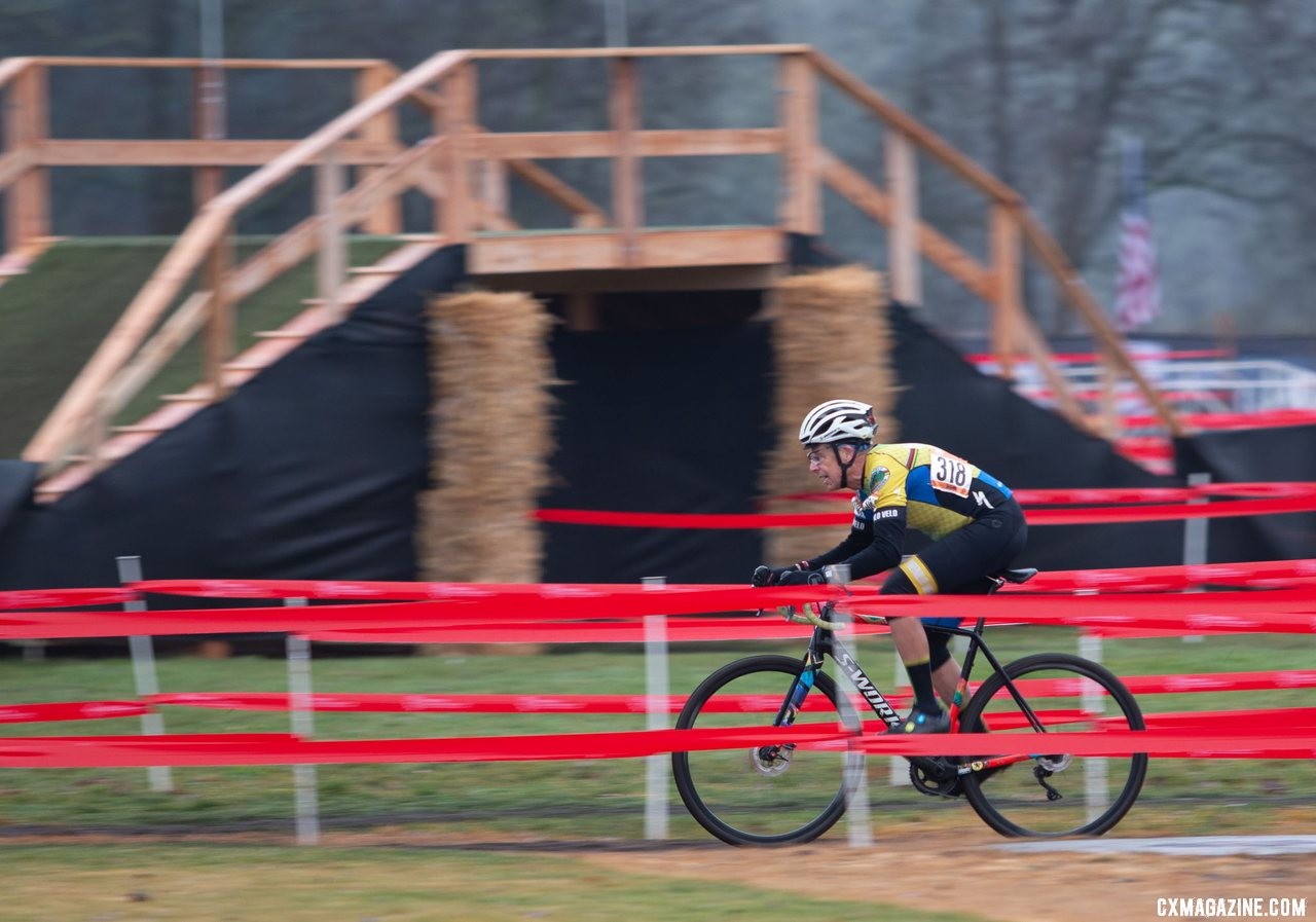 Bob Fetherston was one of two strong Menlo Velo racers in the field. Masters Men 65-69. 2019 Cyclocross National Championships, Lakewood, WA. © A. Yee / Cyclocross Magazine