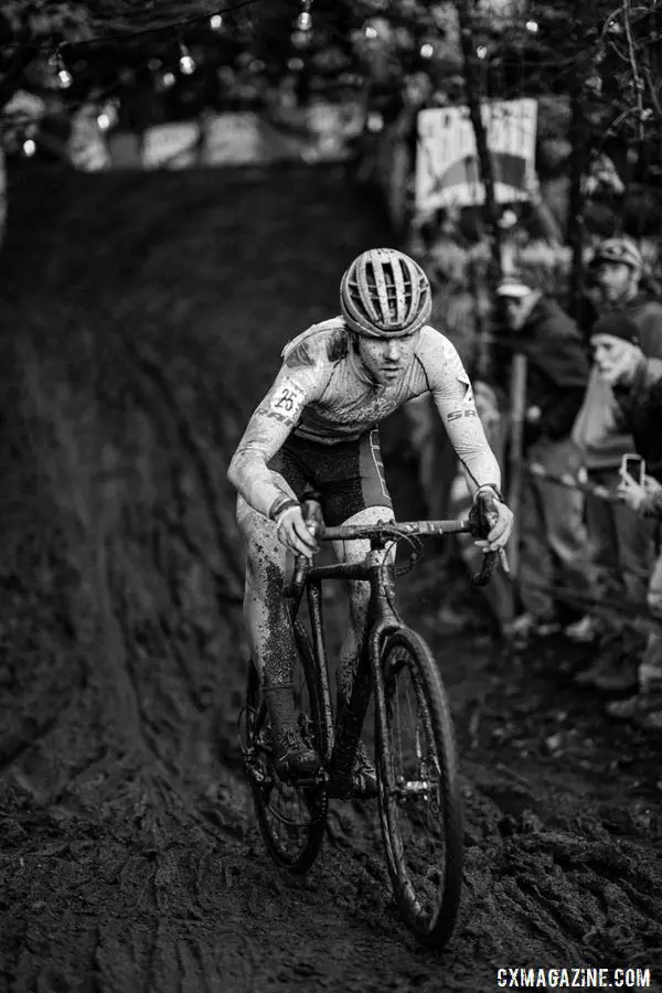 National championships always draw racers from across the country, regardless of where they're held. Here, Rory Jack represents Chicago in the Elite Men's field. He'll have a home field advantage for next year's event. 2019 Lakewood U.S. Cyclocross Nationals. © Drew Coleman