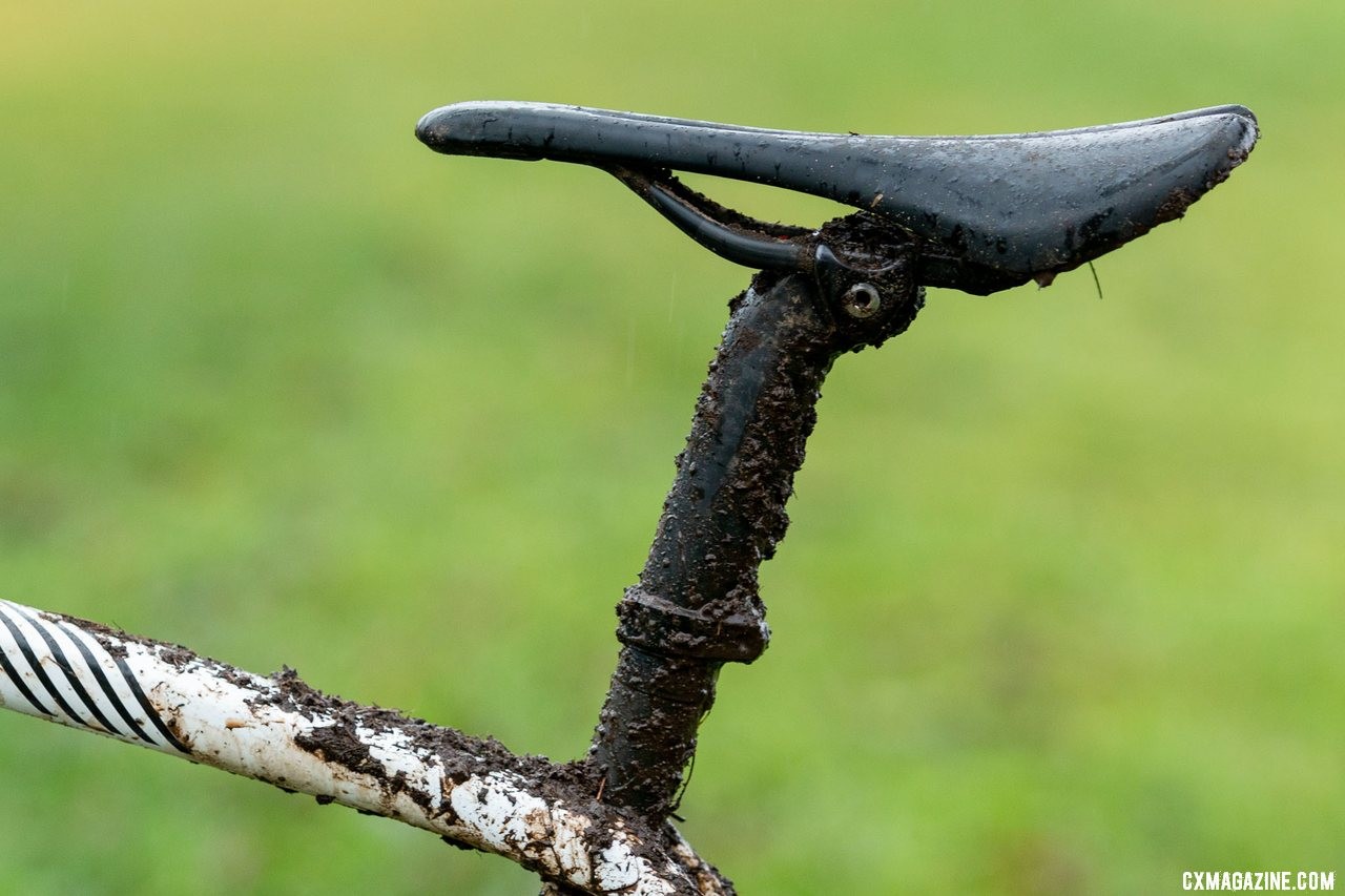 The Boone features Bontrager's Seat Mast Cap that allows the rear IsoSpeed decoupler to do its thing. Caleb Swartz's Lakewood Nationals Collegiate Varsity Trek Boone. © A. Yee / Cyclocross Magazine