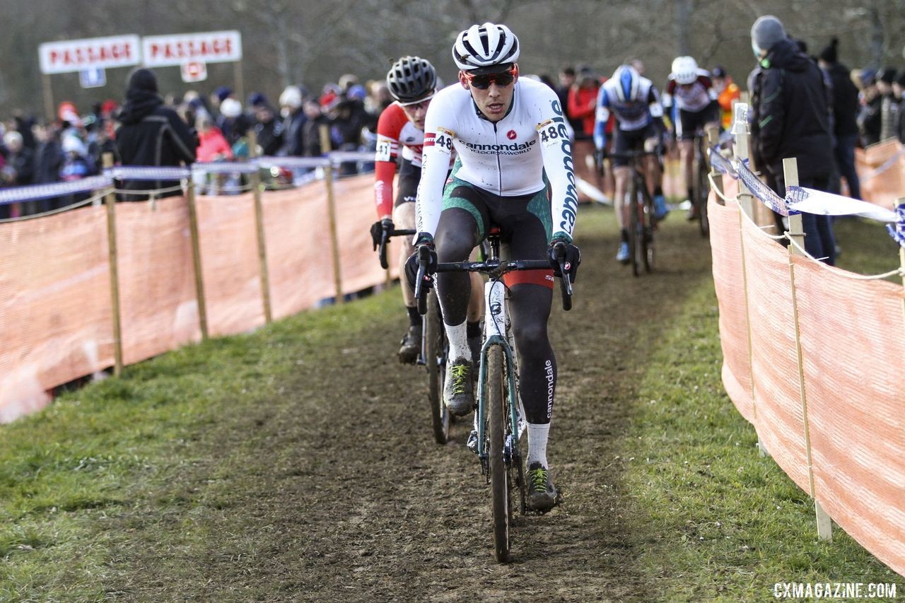 Curtis White finished 40th at Nommay. 2020 World Cup Nommay, France. © B. Hazen / Cyclocross Magazine