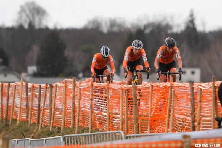 The Dutch continued their domination in the Elite Women's race. 2020 UCI Cyclocross World Championships, Dübendorf, Switzerland. © B. Hazen / Cyclocross Magazine