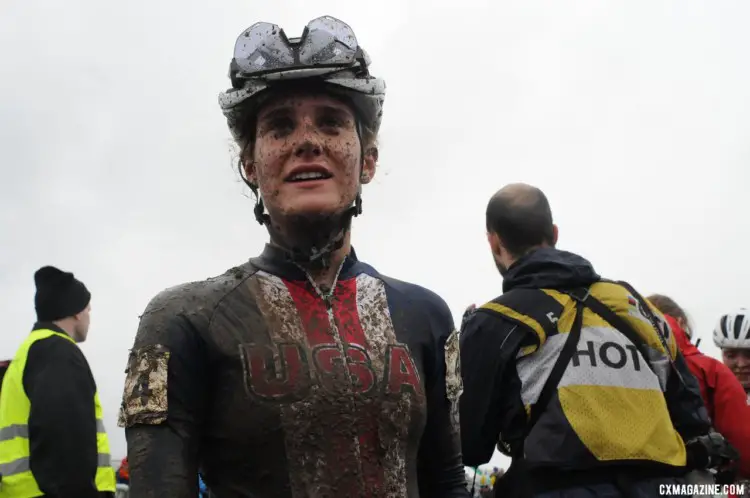 First-year U23 Katie Clouse took the lead and finished fourth. Team USA. 2020 UCI Cyclocross World Championships, Dübendorf, Switzerland. © D. Steinle / Cyclocross Magazine