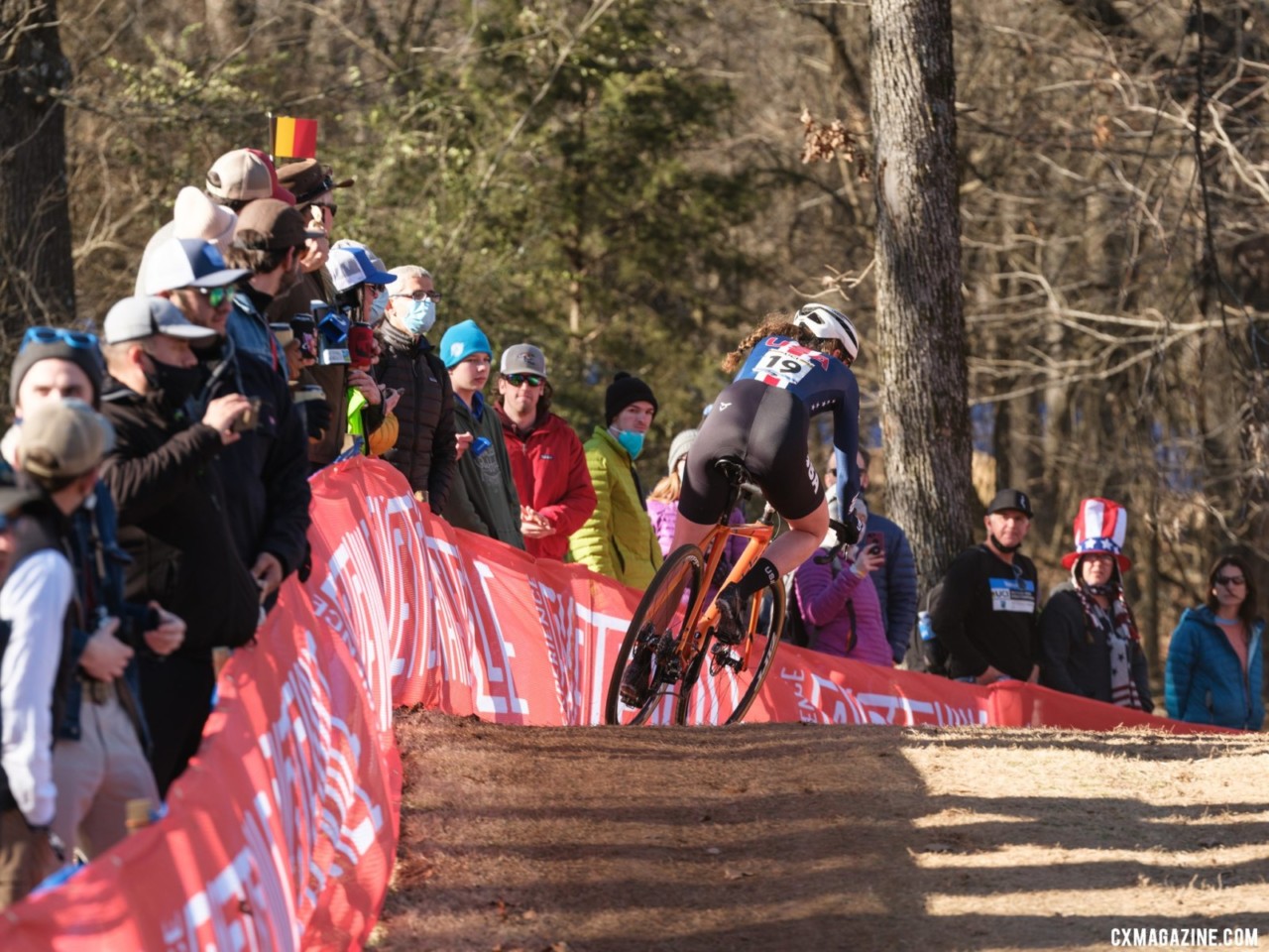 Erica Zaveta raced to 27th. Elite Women, 2022 Cyclocross World Championships, Fayetteville, Arkansas USA. © G. Gould / Cyclocross Magazine