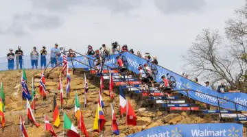 The stairs took its toll. Elite Women, 2022 Fayetteville Oz Cross UCI Cyclocross World Cup. © D. Mable / Cyclocross Magazine