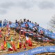 The stairs took its toll. Elite Women, 2022 Fayetteville Oz Cross UCI Cyclocross World Cup. © D. Mable / Cyclocross Magazine