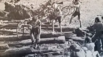 The 1984 USCF Cyclocross Nationals was held on the UCSC campus in Santa Cruz and won by Steve Tilford. Photo from Feb 1985 Velonews.