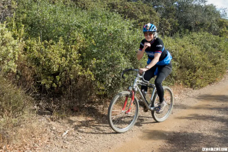 Jacquie Phelan on trails she first rode over 40 years ago. ©C. Lee/Cyclocross Magazine